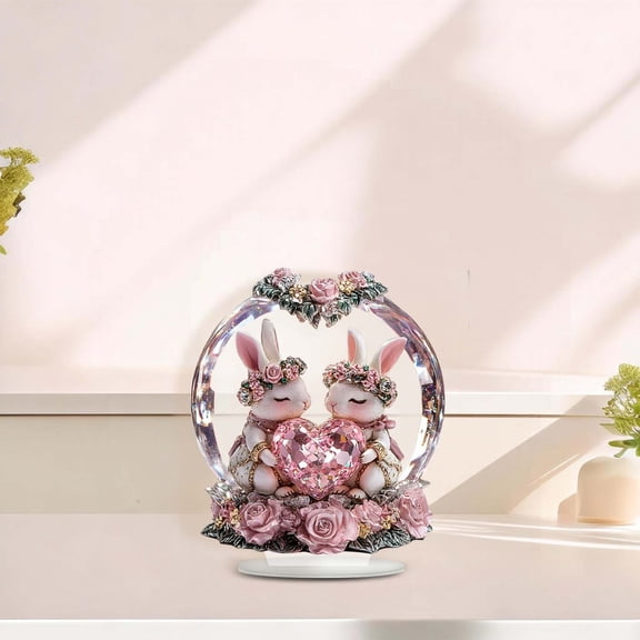 Homesteed Acrylic Heart Ornament Heart Decor Light Refracting Heart Romantic Gift Decor Transparent Heart-Shaped Custom Engraved Modern Love Accent