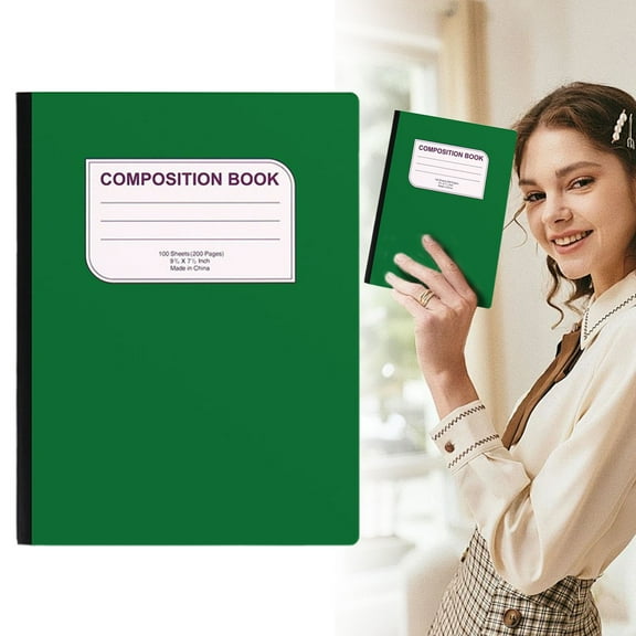 Homesteed American Style Column Ledger Book B5 Composition Notebook Green Thickened Soft Copy Journaling Notebook for Work and Accounting