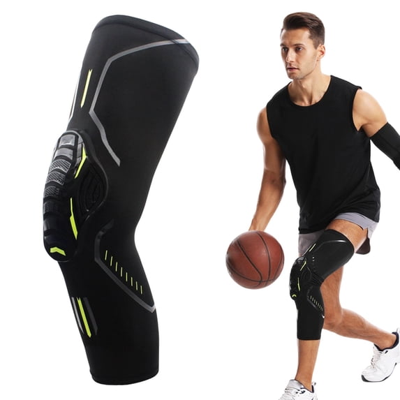 Homesteed Anti Collision Knee Protector Compression Leg Cover for Basketball Football Volleyball Wrestling with Impact Cushion and Support Fit 1 pc