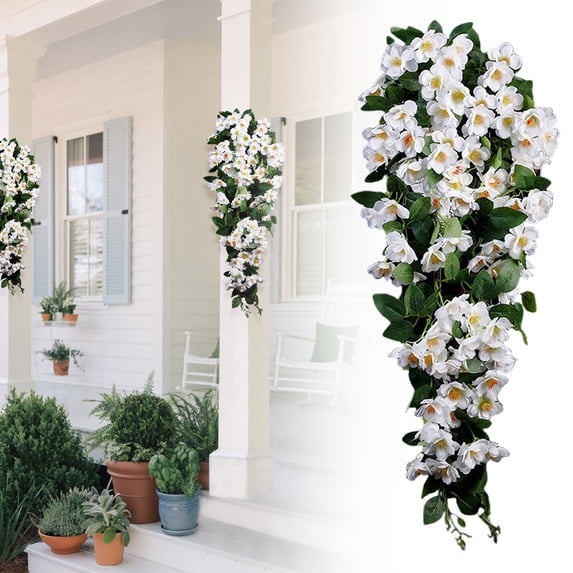 Homesteed Artificial Cherry Blossom Garland Flower Vine Hanging Floral Decor for Wedding Home Party Wall Garden Indoor Outdoor Decoration