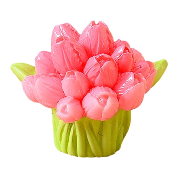 Homesteed Artificial Flower Bouquet Figurines Desktop Ornament Decorative Accents for Home Office Tabletop Decor