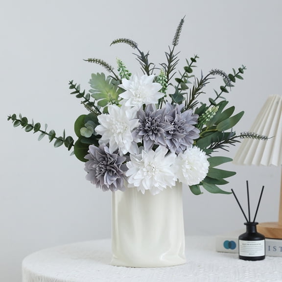 Homesteed Artificial Flowers Table Centerpieces for Dining Room Farmhouse Home Decor Dahlia Bouquet for Wedding Kitchen Living Room