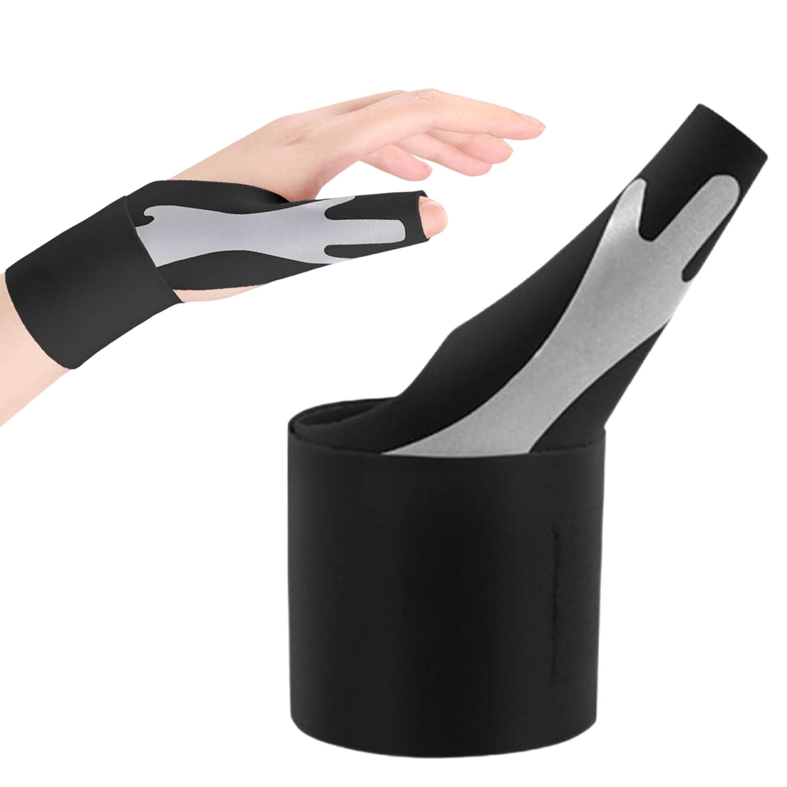 Homesteed Black Right Hand Thumb Wrist Brace Black Compression Sleeve ...