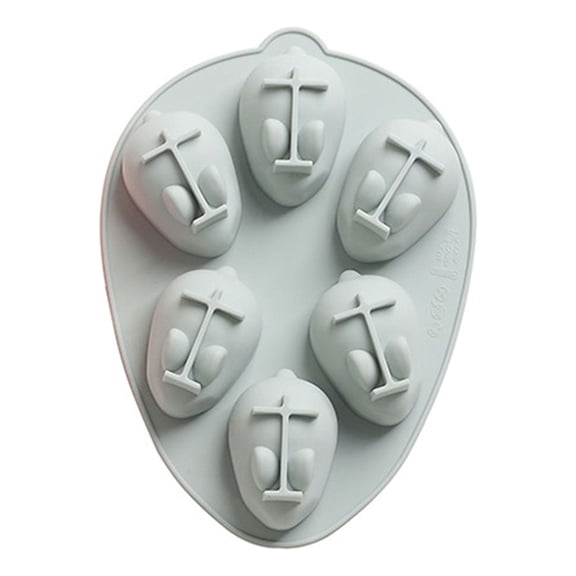 Homesteed Bunny Silicone Mold Easter Silicone Molds for Baking 6 Hole 3D Rabbit Chocolate Molds Silicone Baking Mold for Cake Muffin Jelly