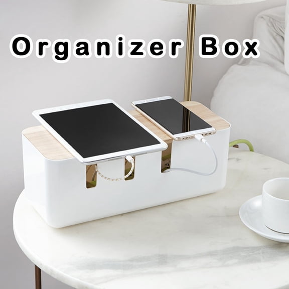 Homesteed Cable Management Box Cord Organizer Box for Desk Cable Hider Box Power Strip Box to Hide Wires and Outlets for Home Office Safety