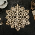 thumbnail image 1 of Homesteed Christmas Snowflake Place Mats Metallic Vinyl Holiday Table Mats Washable Non-Slip Hollow Out Doilies Decorations for Dinner Table Set of 1 15” Diameter, 1 of 7