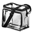 thumbnail image 1 of Homesteed Clear Lunch Bag for Work Heavy Duty Clear Lunch Box for Men and Women Transparent Picnic Bag with Adjustable Shoulder Strap Black, 1 of 3