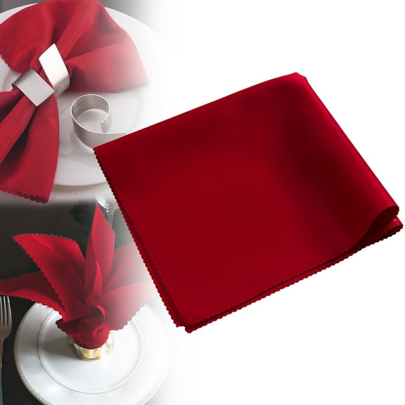 Homesteed Cloth Napkins Red Napkins Washable Dinner Napkins Polyester Linen Fabric for Wedding Hotel Party Table Settings
