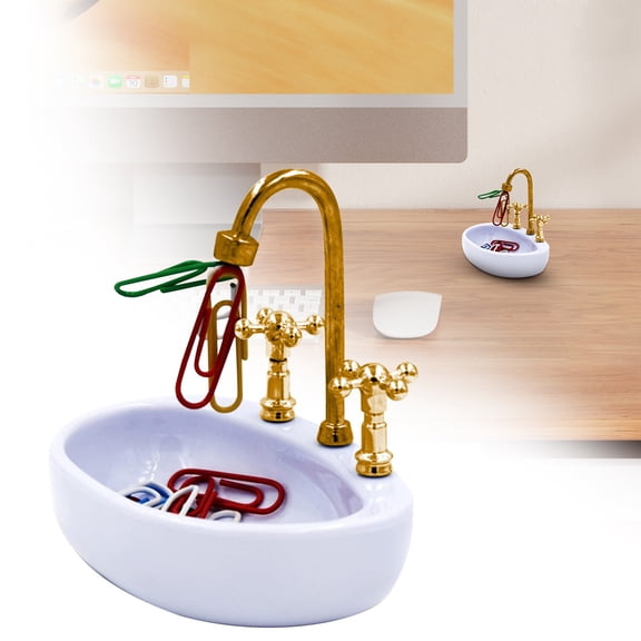 Homesteed Creative Magnetic Paper Clip Holder Washbasin Desk Organizer Fun Office Supplies Novelty Gift for Coworkers Home Decor