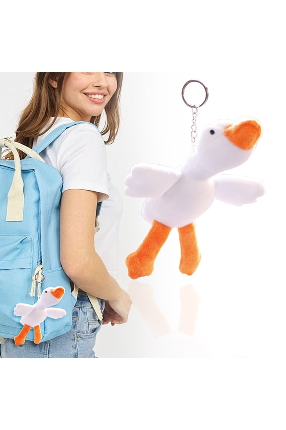 Cute Goose Plush Keychain Stuffed Animal Bag Charm Adorable Soft Toy Pendant for Purse Backpack Decoration