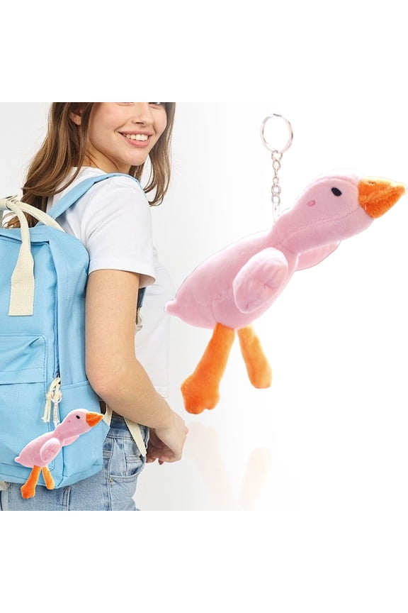Cute Goose Plush Keychain Stuffed Animal Bag Charm Adorable Soft Toy Pendant for Purse Backpack Decoration