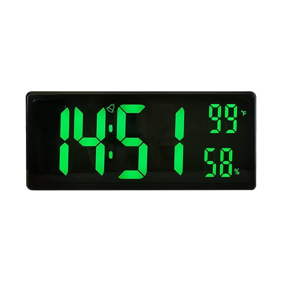 Homesteed Digital Clock Large Display Battery Operated Alarm Clock with Day Date and Temperature Wall Clock for Seniors Home Bedroom Office