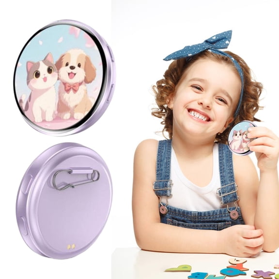 Homesteed Digital Pin Digital Badge LED Pixel Screen Interactive E Badge with Video and Photo Display Anime Pins for Backpacks and Lanyards