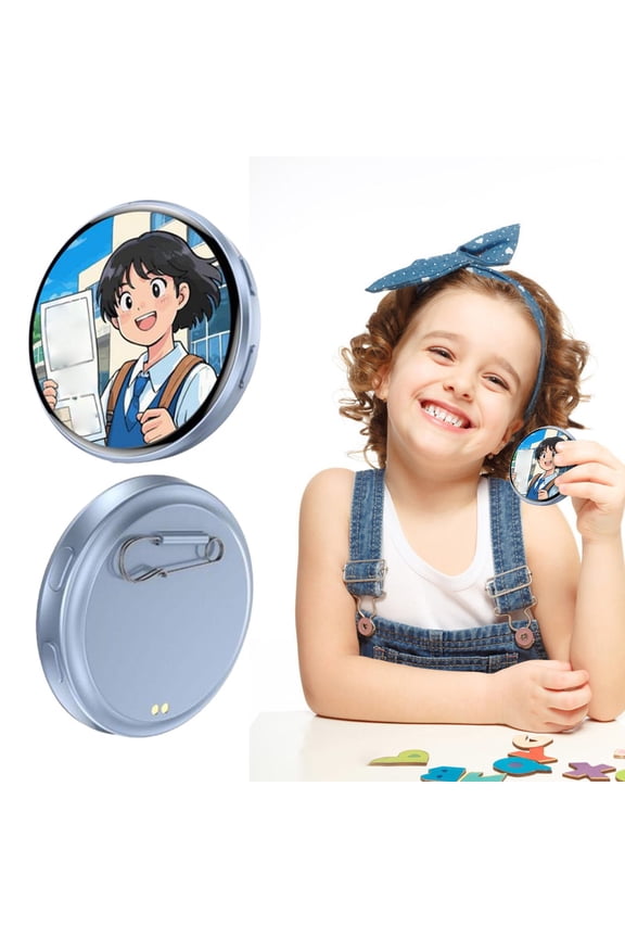 Digital Pin Digital Badge LED Pixel Screen Interactive E Badge with Video and Photo Display Anime Pins for Backpacks and Lanyards