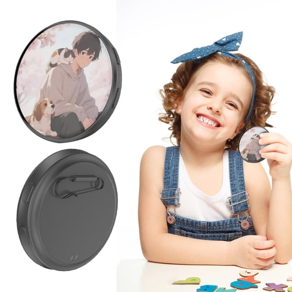 Homesteed Digital Pin Digital Badge LED Pixel Screen Interactive E Badge with Video and Photo Display Anime Pins for Backpacks and Lanyards