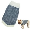 thumbnail image 1 of Homesteed Dog Sweater Small Dog Sweater Turtleneck Dog Sweater Cable Knit Dog Sweater Stretchable Pullover Warm Leash Hole Plaid Pet Clothes, 1 of 9