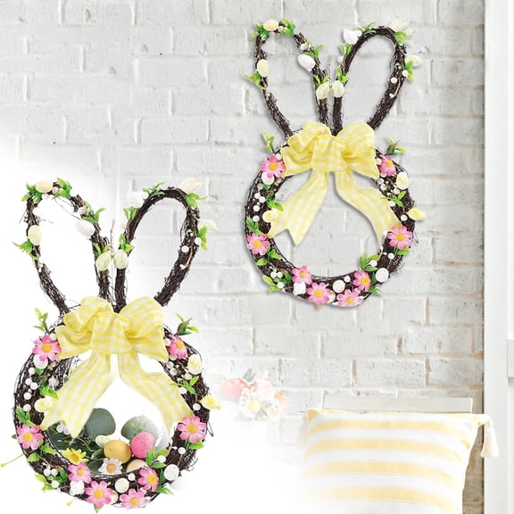 Homesteed Easter Bunny Wreath Form Metal Wire Wreath Frame Bunny Head Shaped Wreath Base for DIY Easter Wreaths Front Door Garden Decoration