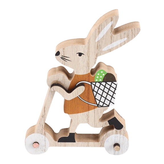 Homesteed Easter Decorations Cute Bunny Riding Scooter Figurine Vintage Ornaments for Home Tabletop Mantel Spring Party Favors Gift