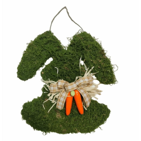 Homesteed Easter Wreath for Front Door Easter Bunny Wreath with Carrots and Bow Spring Decor Wall Hanging Artificial Greenery Ornament