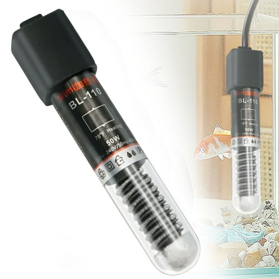 Homesteed Fish Tank Heater Aquarium Heater Small Tank Heater Turtle Tank Heater Submersible Cylindrical Preset 26C Thermostat Overheat Protection