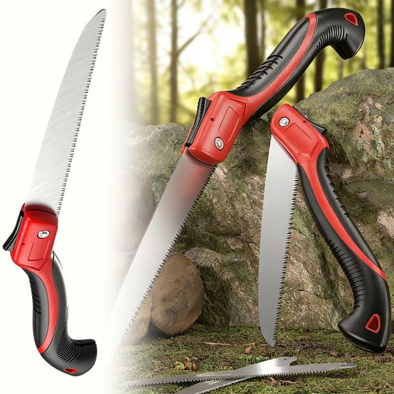 Homesteed Folding Pruning Saw 12 in Triple Cut Blade Tree Trimming Wood Cutting for Camping Gardening Survival Gear