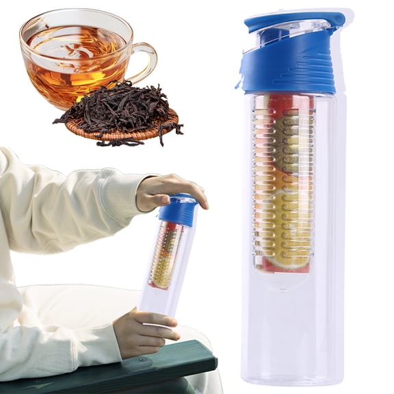 Homesteed Fruit Infuser Water Bottle Reusable Sports Water Infuser with Removable Basket for Tea Herbs Flavoring Portable Drinkware