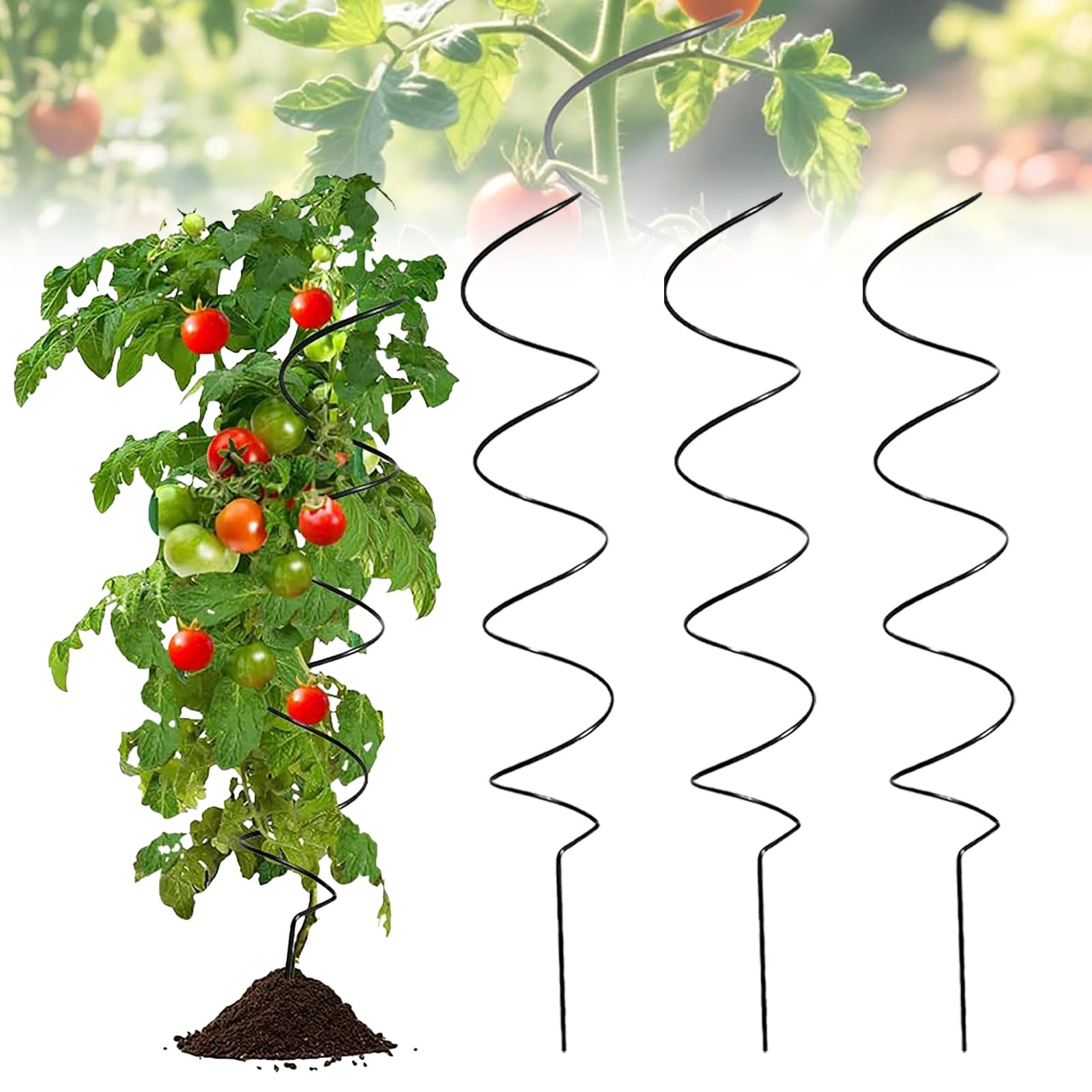Homesteed Garden Trellis Plant Support Stakes for Climbing Plants Tomato Cage for Rose Vine 3 Pack