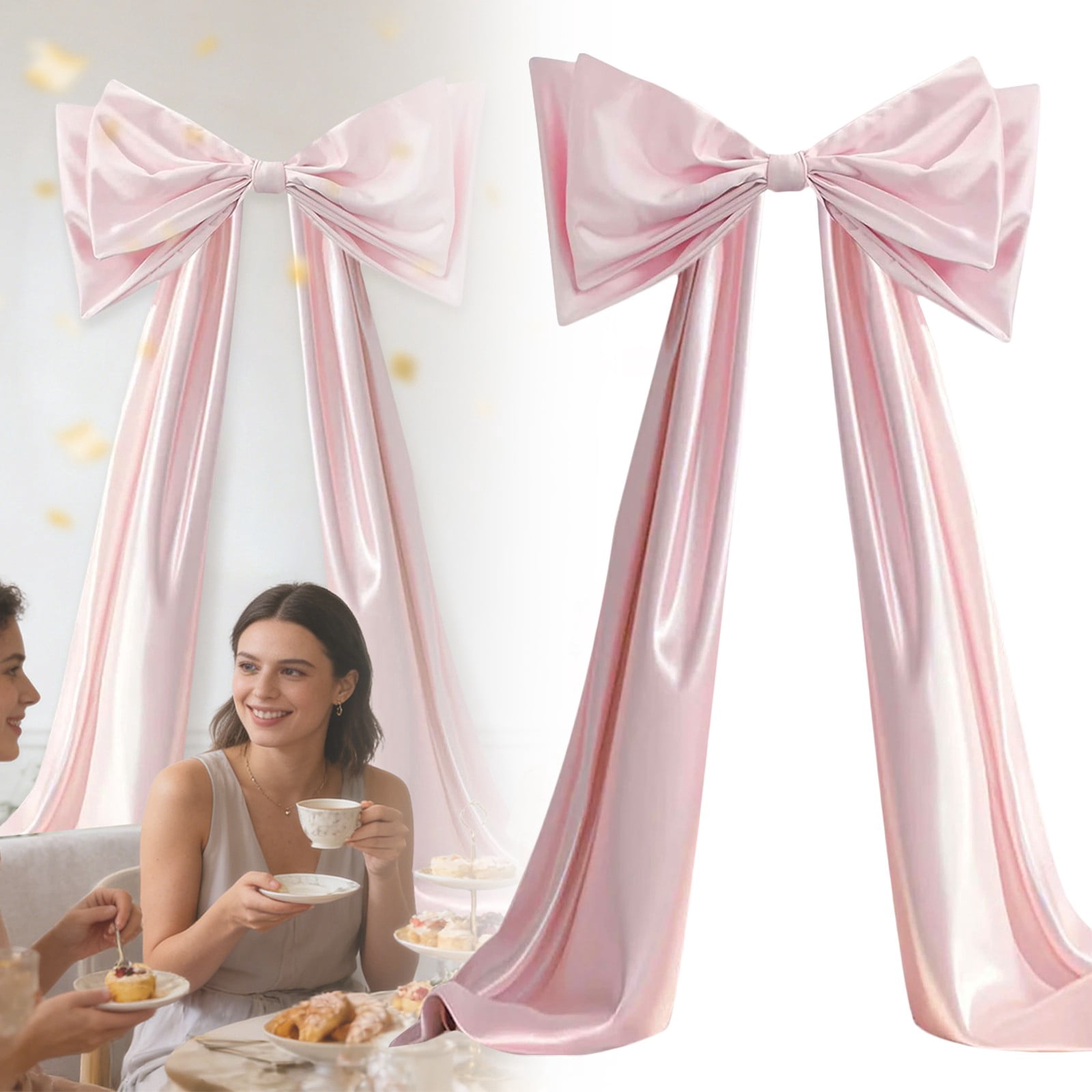 Homesteed Giant Pink Bow Room Decor Large Pink Bow Wall Decor Coquette ...
