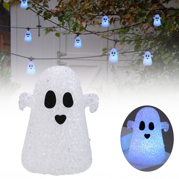 Homesteed Halloween Decorations Indoor White Ghost LED Floating Night Light Glowing Ornament Fall Decor