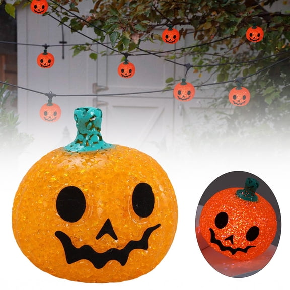 Homesteed Halloween Decorations Outdoor Orange Pumpkin LED Floating Night Light Glowing Ornament Fall Decor