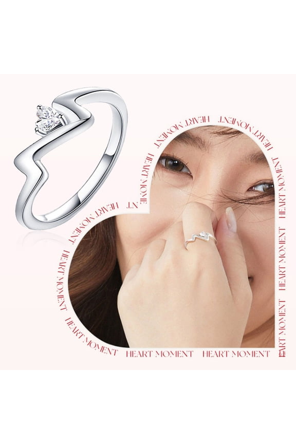 Heart Ring Promise Rings for Her Heart Shaped Ring Zircon Lighting Fashionable Versatile Jewelry for Women Engagement Statement Ring