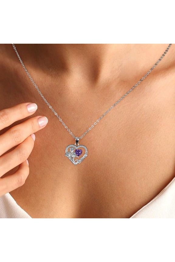 Heart & Rose Love Pendant Necklace for Women Valentines Day Gifts Romantic Jewelry Anniversary Birthday Gift