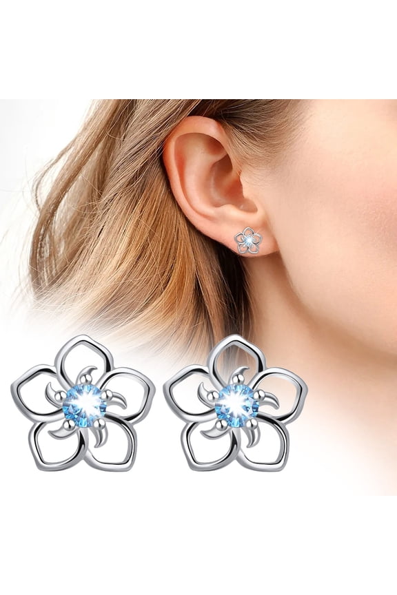 Hollow Flower Shaped Diamond Earrings for Women Shiny Crystal Studs Elegant Floral Jewelry Nickel Free Birthday Wedding Gift for Her