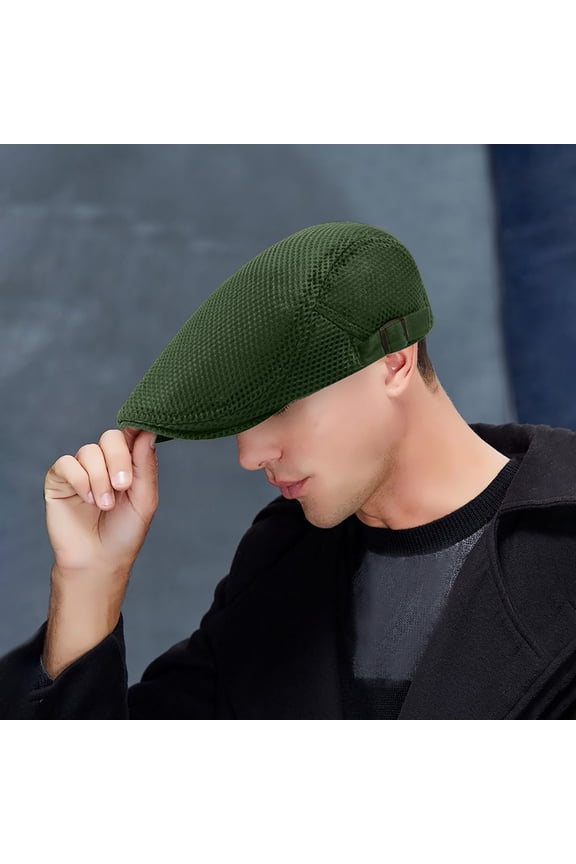 Men Newsboy Beret Cap Breathable Mesh Summer Hat Cabbie Flat Cap Timeless Classic Ivy Hat for Formal Events Daily Wear