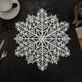 thumbnail image 1 of Homesteed Metallic Christmas Snowflake Table Placemats Washable Vinyl Holiday Dinner Table Mats Non-Slip Hollow Out Doilies Decorations Set of 1 15” Diameter, 1 of 7