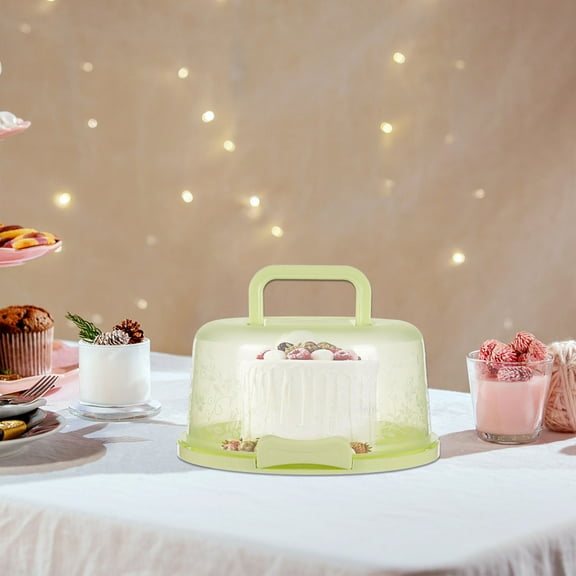 Homesteed Portable Cake Box Cupcake Holder Container Round Cake Carrier with Locking Lid for Transport and Storage