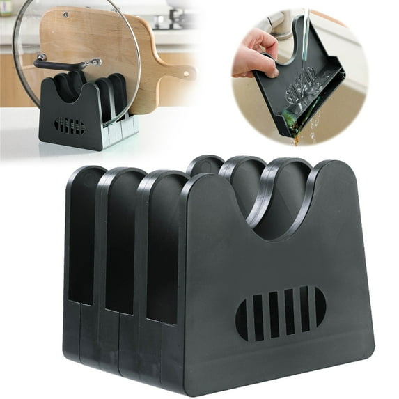 Homesteed Pot Lid Organizer Foldable Pot Lid Holder and Pan Rack for Kitchen Cabinets Countertops Bakeware Plates and Cutting Boards