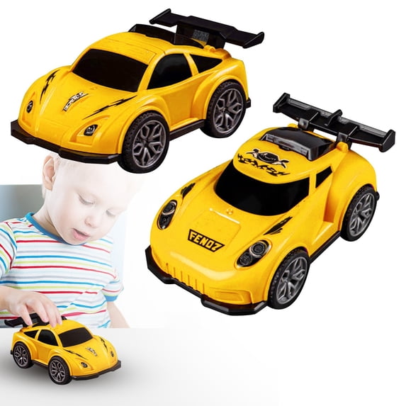 Homesteed Pull Back Race Car Mini Drift Stunt Vehicle Inertia Powered Realistic Drift Performance 2.4x4x1.5 in Push Car Toy