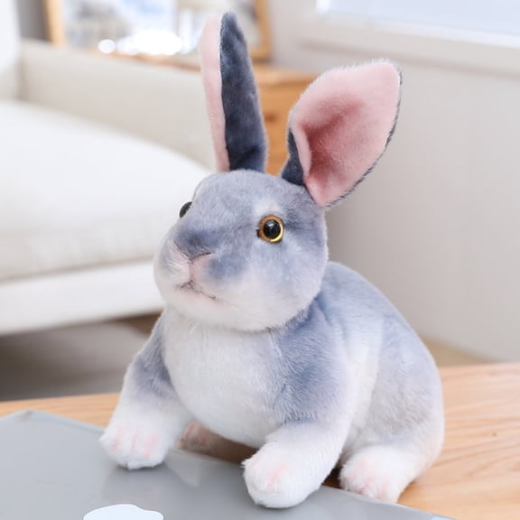 Homesteed Realistic Stuffed Bunny Plush Toy Lifelike Bunny Stuffed Animal Cute Easter Bunny Plushie for Kids Toddlers Home Decor Gifts