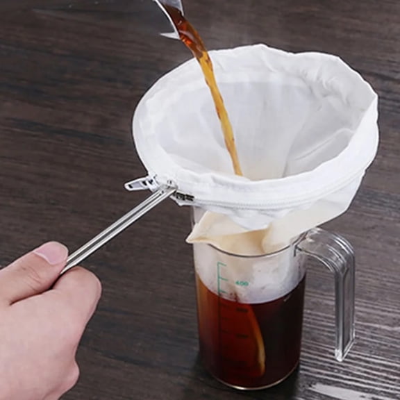 Homesteed Reusable Coffee Filters Tea Strainer Sock Traditional Thai Style Pour Over Dripper Tool for Home Brewing