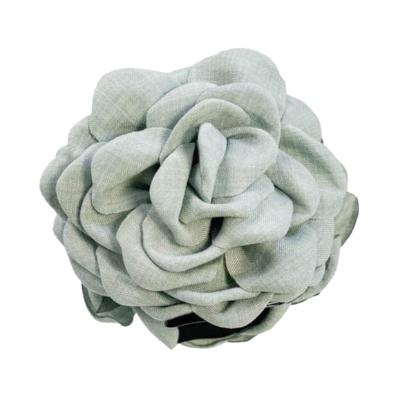 Homesteed Rose Hair Clip Fabric Flower French Pin Hair Accessories for Women Elegant 3D Floral Updo Styling Non-Slip Grip for Thick Hair