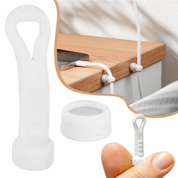 Homesteed Rotatable Cable Clips Cord Organizer Adhesive Wire Management Holder for Nightstand Desk Home Office Setup Secure Grip