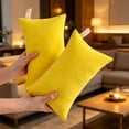 thumbnail image 1 of Homesteed Small Travel Pillows 2 Pack Microfiber Soft Tiny Mini Pillow Machine Washable Breathable Neck Lumbar Support Cushion for Airplane Car Office, Yellow, 1 of 7