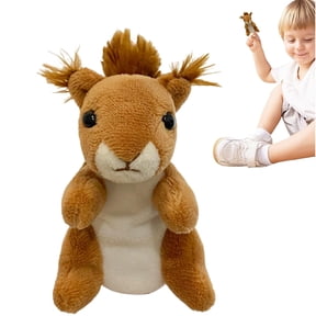Homesteed Squirrel Hand Puppet Stuffed Animal Plush Toy Interactive Movable Animal Puppets for Kids Toddlers Storytelling
