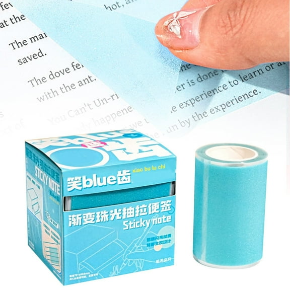 Homesteed Transparent Sticky Notes Clear Memo Pad Full Adhesive for Books Laptops Journals Classroom Must Haves Blue