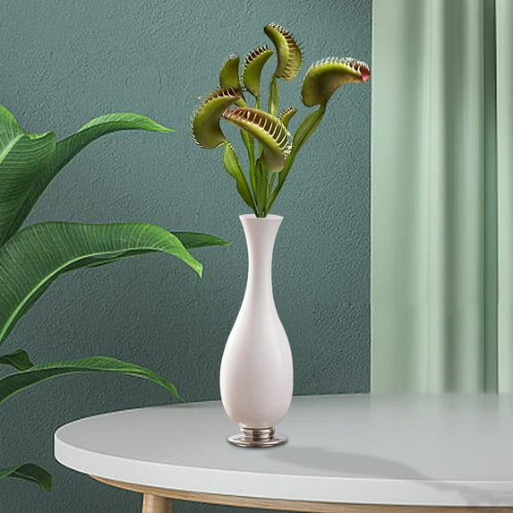 Homesteed Vinyl Artificial Carnivorous Plants Lifelike Fly Trap Design Halloween Botanical Display Decor Realistic Man Eating Plant Style for Home Party Decoration