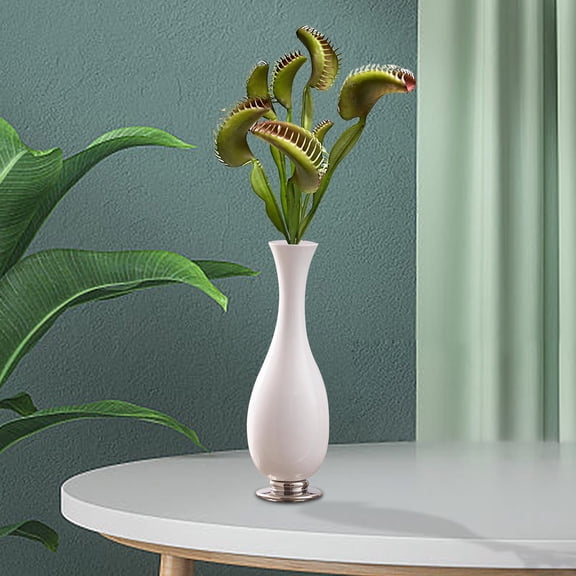 Homesteed Vinyl Artificial Carnivorous Plants Lifelike Fly Trap Design Halloween Botanical Display Decor Realistic Man Eating Plant Style for Home Party Decoration