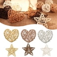 thumbnail image 1 of Homesteed Wicker Heart and Star Tabletop Decor Set Natural Rattan Home Styling Vase Fillers for Photography or Valentine’s Day Display, 1 of 9