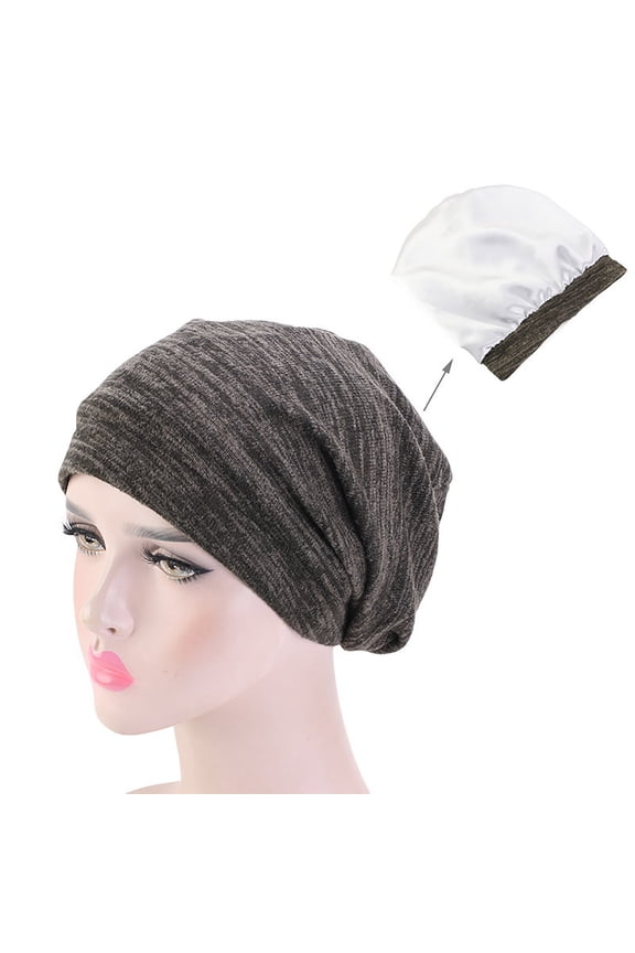 Women Soft Slouchy Beanie Lightweight Hipster Hat Thin Breathable Chemo Cap Double Layer Hair Care Sleeping Headwear