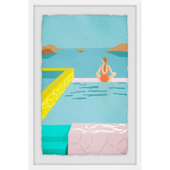 Ocean Framed Canvas Wall Art - 12"L Painting Print, Large Modern Home Decor